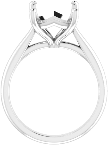 14K White 11x9 mm Emerald Solitaire Engagement Ring Mounting (2)