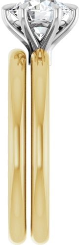Sužadėtuvių Žiedas „Solitaire“ 14k yellow/white gold Round 6.5mm (9)