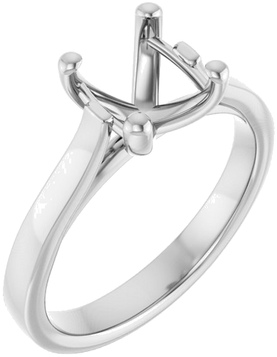 Sužadėtuvių Žiedas 14k white gold Cushion 7mm (1)