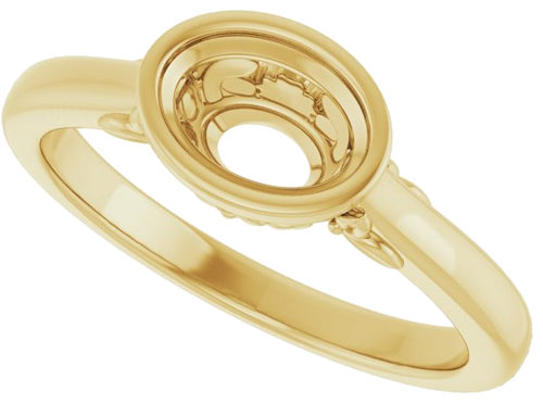 Sužadėtuvių Žiedas „Bezel-Set“ 14k yellow gold Oval 7mm x 5mm (5)