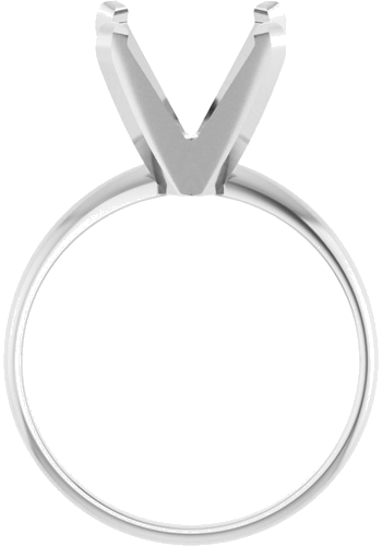 14K White 8 x 8 mm Square Ultra-Lightweight Solitaire Engagement Ring Mounting (2)