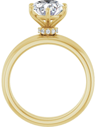 Sužadėtuvių Žiedas „Accented“ 14k yellow gold Oval 10mm x 8mm (7)