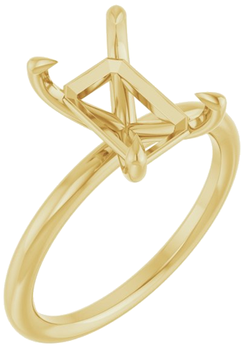 Sužadėtuvių Žiedas „Claw-Prong Solitaire“ 10k yellow gold Emerald 10mm x 7mm (1)