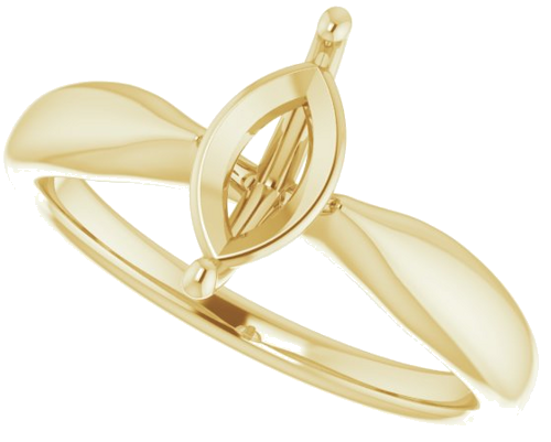 14K Yellow  9x4.5 mm Marquise Solitaire Engagement Ring Mounting (5)
