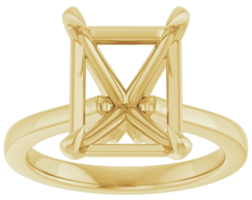 Sužadėtuvių Žiedas „Claw-Prong“ 14k yellow gold Emerald 11mm x 9mm (3)