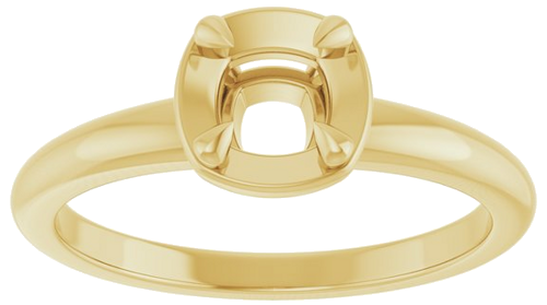 Sužadėtuvių Žiedas „Claw-Prong Solitaire Bezel-Style“ 14k yellow gold Cushion 5mm (3)