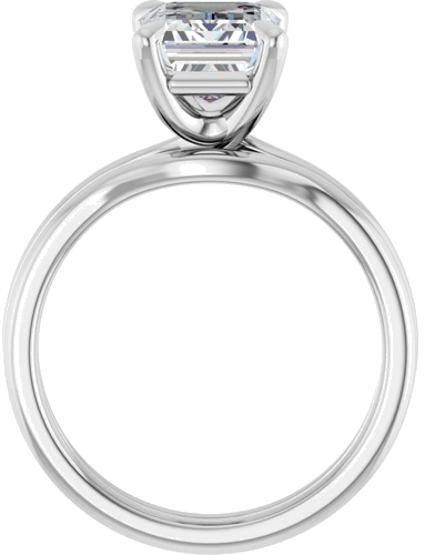 Sužadėtuvių Žiedas 14k white gold Emerald 9mm x 7mm (7)