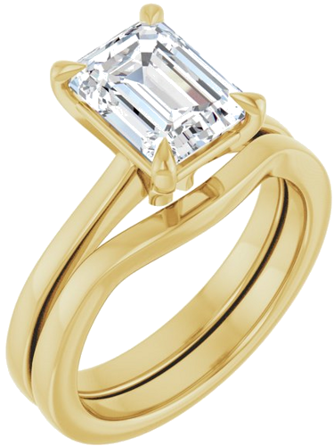 Sužadėtuvių Žiedas „Claw-Prong“ 14k yellow gold Emerald 8.5mm x 6.5mm (6)