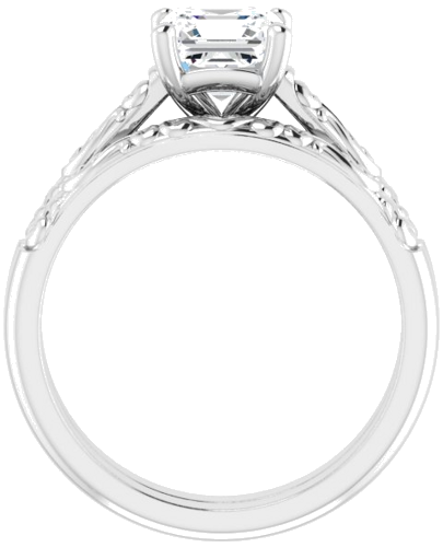 Sužadėtuvių Žiedas „Solitaire“ 585 Baltojo Aukso Asscher 6mm (7)