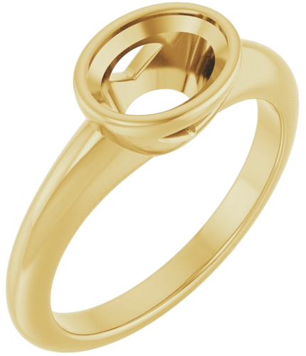 Sužadėtuvių Žiedas „Bezel-Set Solitaire“ 14k yellow gold Oval 8mm x 6mm (1)