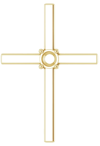 Pakabukas „Solitaire Cross“ 10k yellow gold Round 3.8mm (1)