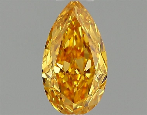 0.25 carat Fancy Vivid Yellow-VVS1 Natūralus Pear Deimantas (1)