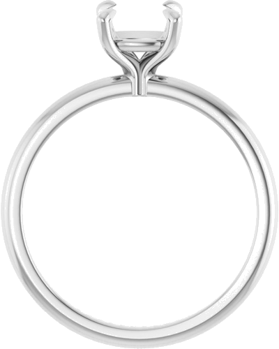 14K White  6x6 mm Cushion Solitaire Engagement Ring Mounting (2)