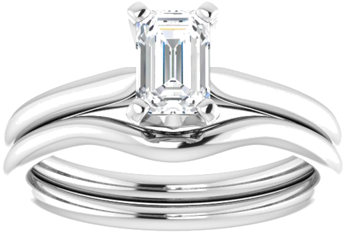 Sužadėtuvių Žiedas „Solitaire“ 925 Sidabro Emerald 6mm x 4mm (8)