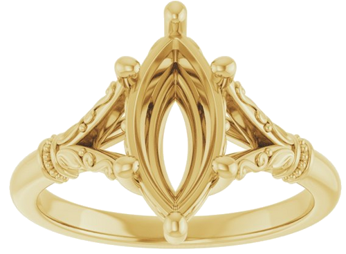 Sužadėtuvių Žiedas „Sculptural“ 10k yellow gold Marquise 12mm x 6mm (3)