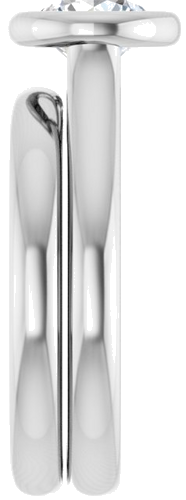 Sužadėtuvių Žiedas „Bezel-Set Solitaire“ 585 Baltojo Aukso Round 6.5mm (9)
