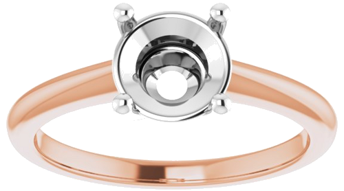Sužadėtuvių Žiedas „Solitaire“ 14k rose/white gold Round 7mm (3)