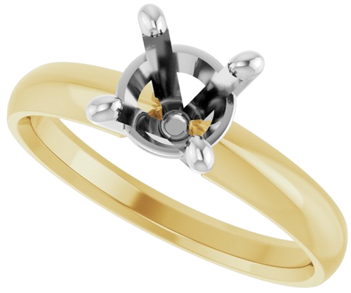 Sužadėtuvių Žiedas „Solitaire“ 14k yellow/white gold Round 6.5mm (5)