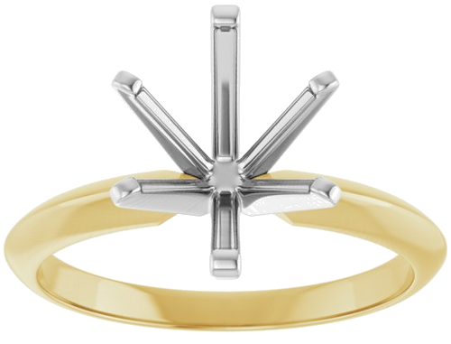 14K Yellow   White 10x8 mm Oval 6-Prong Solitaire Engagement Ring Mounting (3)