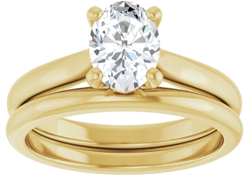Sužadėtuvių Žiedas 14k yellow gold Oval 7.5mm x 5.5mm (8)
