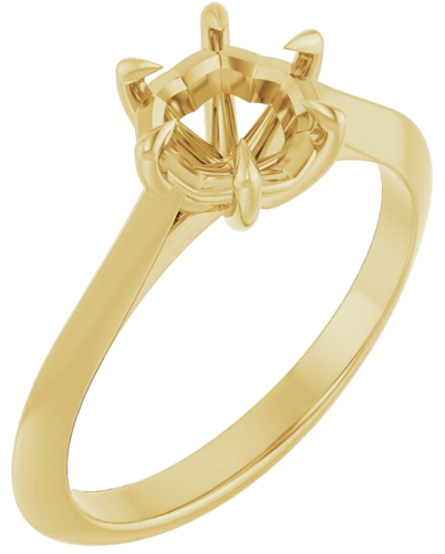 14K Yellow 6.5 mm Round Solitaire Engagement Ring Mounting (1)
