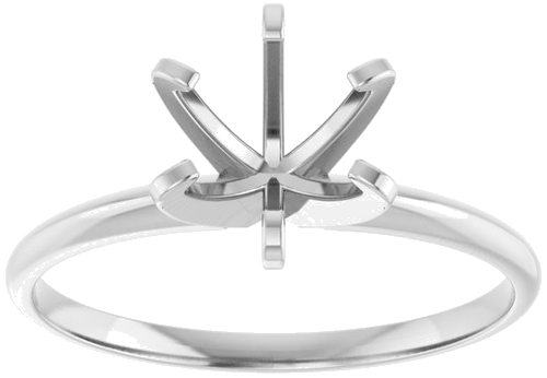 Sužadėtuvių Žiedas „Solitaire“ 585 Baltojo Aukso Round 7mm (3)