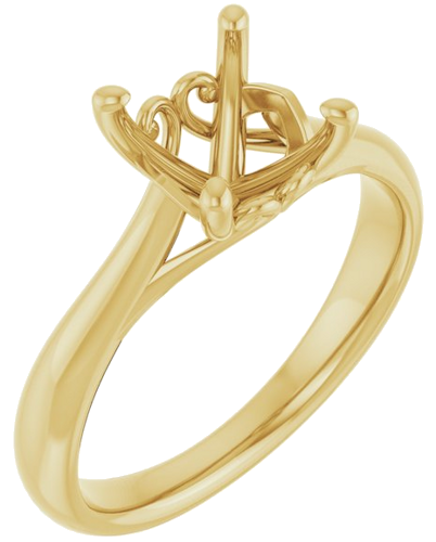 Sužadėtuvių Žiedas „Solitaire“ 18k yellow gold Cushion 7mm (1)