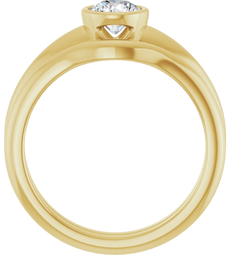 Sužadėtuvių Žiedas „Bezel-Set Solitaire“ 14k yellow gold Round 5.2mm (7)