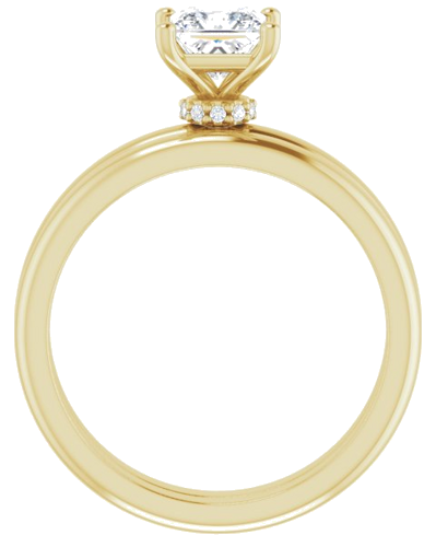 Sužadėtuvių Žiedas „Accented“ 14k yellow gold Square 5mm (7)