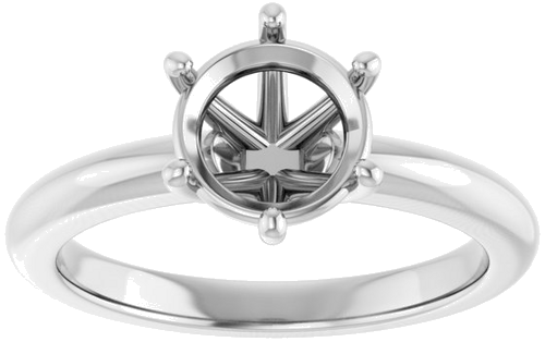 Sužadėtuvių Žiedas 14k white gold Round 7.4mm (3)