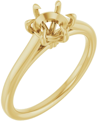 Sužadėtuvių Žiedas „Claw-Pong“ 14k yellow gold Round 6.5mm (1)