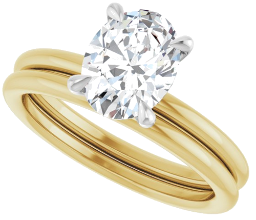 Sužadėtuvių Žiedas „Claw-Prong Solitaire“ 14k yellow/white gold Oval 8.5mm x 6.5mm (10)