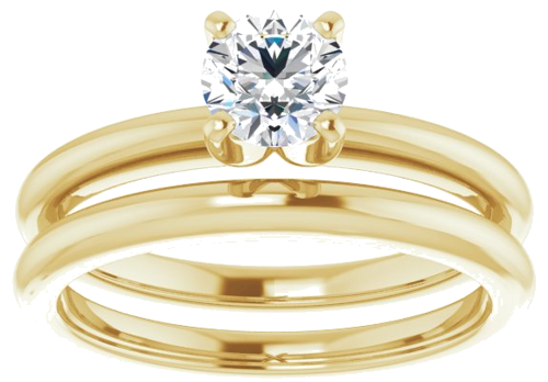 14K Yellow  5.2 mm Round Solitaire Engagement Ring Mounting (8)