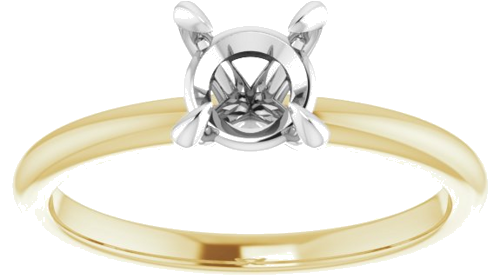 Sužadėtuvių Žiedas „Solitaire“ 14k yellow/white gold Round 6mm (3)