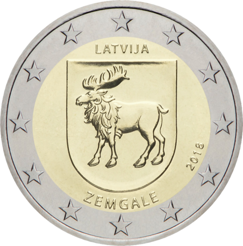 2018 Latvija Žiemgala 2 eurų BU moneta kortelėje (2)