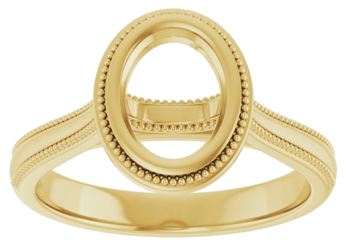 14K Yellow 8 x 6 mm Oval Engagement Ring Mounting (3)