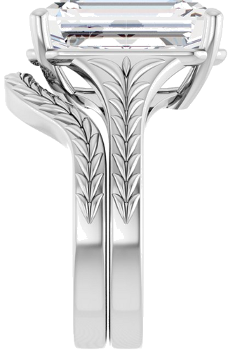 Sužadėtuvių Žiedas „Solitaire“ 14k white gold Emerald 14mm x 10mm (9)