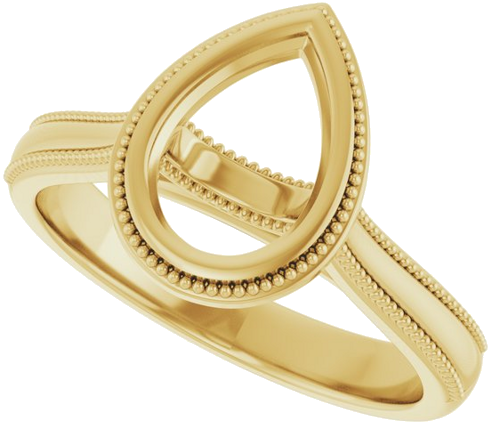 Sužadėtuvių Žiedas „Bezel-Set Solitaire“ 14k yellow gold Pear 9mm x 6mm (5)