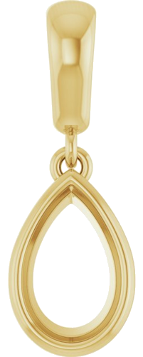 Pakabukas „Bezel-Set Solitaire Charm“ 10k yellow gold Pear 8mm x 5mm (1)