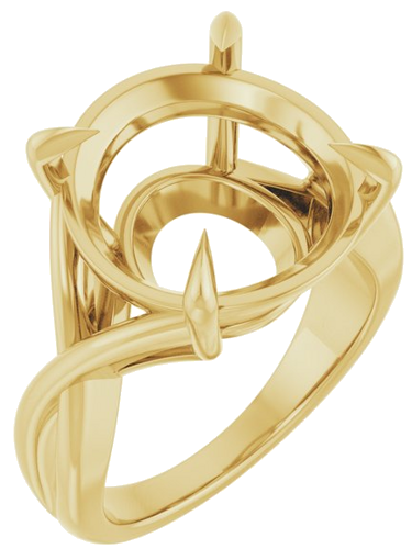 Sužadėtuvių Žiedas „Claw-Prong Solitaire“ 14k yellow gold Round 14mm (1)
