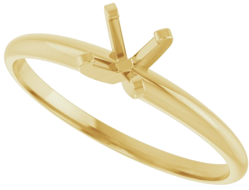 14K Yellow 4.6 mm Round Ultra-Lightweight Solitaire Engagement Ring Mounting (5)