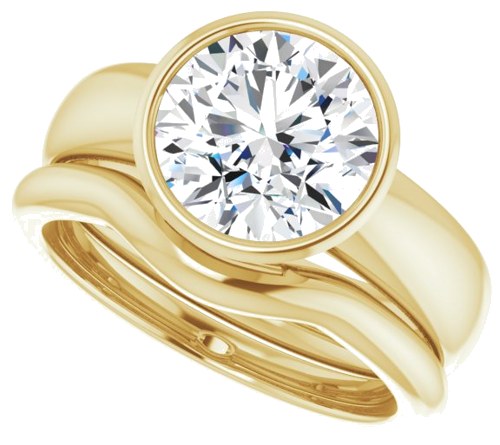 Sužadėtuvių Žiedas „Bezel-Set Solitaire“ 14k yellow gold Round 8.8mm (10)