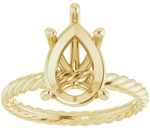 Sužadėtuvių Žiedas „Solitaire Rope“ 14k yellow gold Pear 12mm x 8mm (3)