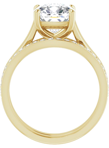 Sužadėtuvių Žiedas „Solitaire“ 14k yellow gold Cushion 8mm (7)
