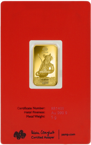 5 g Investment Gold Bar Year of the Rat PAMP (3)
