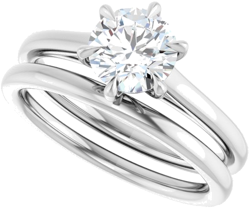 Sužadėtuvių Žiedas „Claw-Pong“ 14k white gold Round 6.5mm (10)