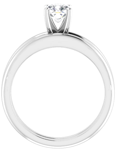 14K White  5 mm Cushion Solitaire Engagement Ring Mounting (7)