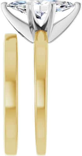 Sužadėtuvių Žiedas „Solitaire“ 14k yellow/white gold Marquise 12mm x 6mm (9)