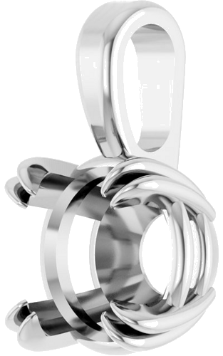 Pakabukas „Solitaire“ 14k white gold Round 7mm (2)