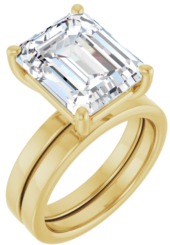 Sužadėtuvių Žiedas „Solitaire“ 14k yellow gold Emerald 12mm x 10mm (6)